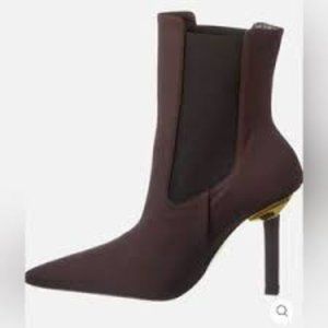 NWT: Good American Neoprene Chocolate Kickstand Heel Booties Sizes 6 and 10